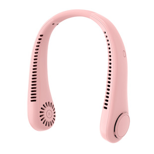 cross-border leafless neck hanging fan usb outdoor portable digital display student mute lazy mini neck hanging fan
