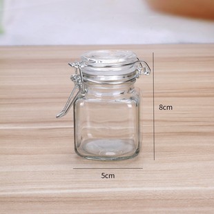 Snap glass jar wholesale 100ml transparent glass storage jar snap sealed jar candy honey beverage empty bottle