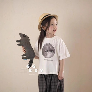 90-130 children T2025 summer fashion cartoon short sleeve T-shirt Nancy summer cotton T-shirt wholesale