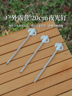 Outdoor camping tent canopy luminous ground nails fixed nails windproof rope fluorescent steel nails camping equipment accessories tools