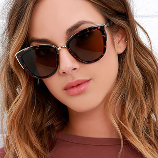 Cross-border hot glasses European and American trend ladies cat's eye sunglasses personalized leopard color sunglasses factory direct wholesale