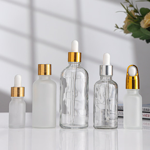 Essential oil bottle transparent glass bottle frosted dropper bottle essence bottle cosmetic bottle sample bottle spot 100ml