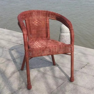 Bold Double Tube Rattan Chair Leisure Chair Backrest Chair Household Single Single Woven Chair Outdoor Balcony Simply Pin