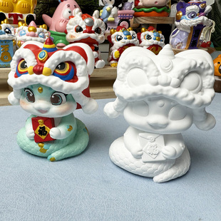 New Snake Baby Aromatherapy Plaster Doll White Embryo Handmade DIY Graffiti New Year Decoration Ornaments
