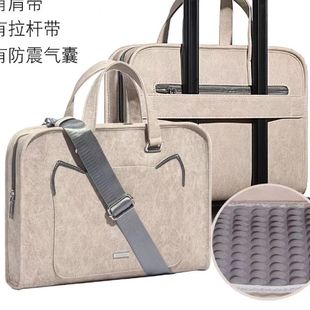 Laptop Handbag Computer Shoulder Crossbody Shock-proof Large Capacity Pull Rod with Multifunctional Women's Computer Bag Inner Bag