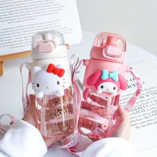 Детская чашка Sanrio из материала из тритана ученики детского сада школы специальная пластиковая чашка детская соломенная чашка для воды