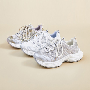 Ins Korean Version of the New Dad Shoes for Women 2025 Summer Student Sports Running Casual Mesh Increased Breathability Zl819