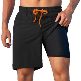 European and American Beach Pants Men's Solid Color Cross-Border Quick-Dry Waterproof Shorts Mesh Thin Surfer Pants Casual Large Pants