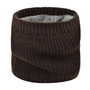 Autumn and Winter fleece-lined Scarf Women's Korean-style Student Knitted All-match Neck Set Striped Simple Couple Scarf Pullover Warm