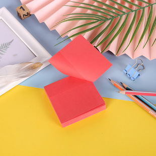 Bright Red Post-it Notes Fluorescent Chinese Red Large Size N-time Stickers Big Red Creative Love Post-it Notes Full-face Stickers