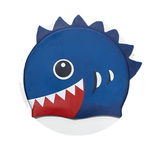 Children silicone swimming cap waterproof comfortable Hair Care baby swimming cap cartoon shark elastic diving swimming cap wholesale