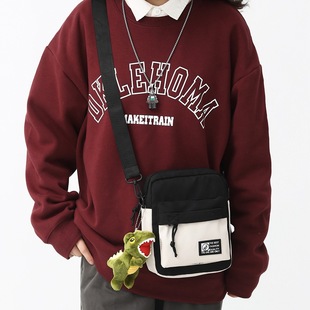 ins Japanese fashionable small square bag for women 2022 new fashion casual small shoulder bag men's simple color matching personalized messenger bag