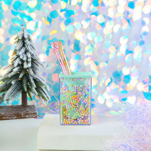 Creative Foam pen holder student desktop storage Round Square transparent acrylic style decoration storage Pen Holder