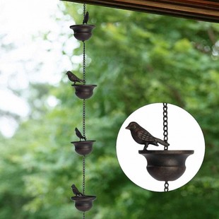 Cross-border bird wind chime iron decorative garden outdoor courtyard birds outdoor rain chain outdoor decorative hanging chain