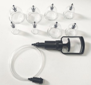 Supply of Plastic Cup Cupping for Home Use, 8-Piece Set of Cupping Cups with Tubes, Vacuum Extraction, Can Be Shipped in One Piece