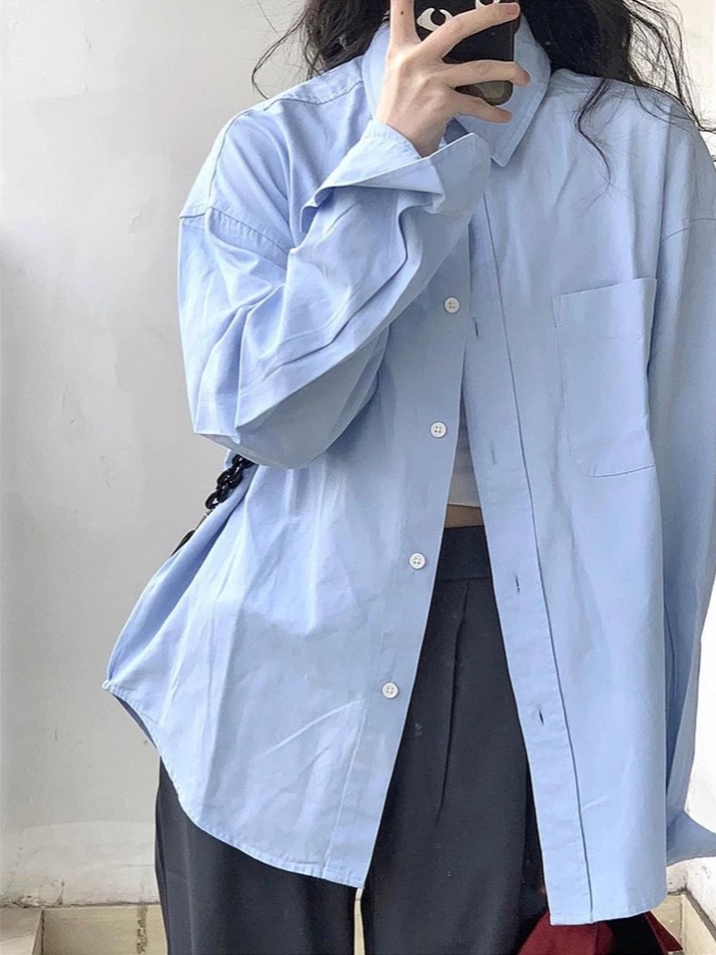 얇은 여성용 봄 여름 루즈핏 셔츠, 얇은 캐주얼 긴팔 셔츠, 여왕풍 디자인 셔츠