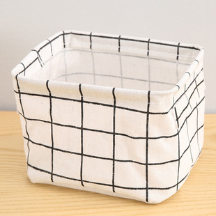 Fabric Cotton and Linen Simple Desktop Sundries Storage Basket Small Clothes Socks Toy Books Storage Basket Storage Basket