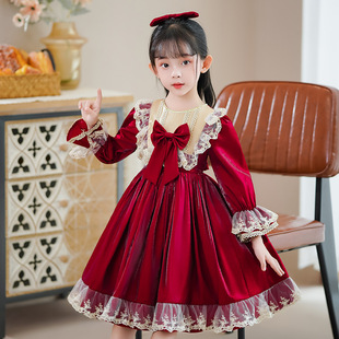 Lolita girls' princess dress 2024 new children's dress Spring and Autumn long sleeve little girl clothes spring dress
