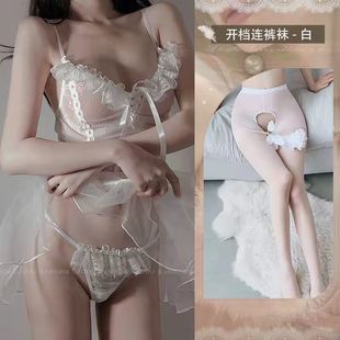 plus size Sex Lingerie Sexy Micro-transparent Uniform Princess Style Pajamas Pure Desire Women's Mesh Sling Small Chest Passion Temptation