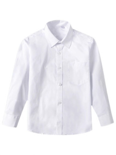 Children's White Shirt Boys and Girls Long-sleeved Cotton White Shirt Spring and Autumn School Uniform for Primary and Secondary School Students