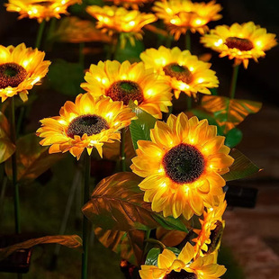 Holiday Atmosphere Lawn Outdoor Garden Courtyard Decorative Floor Light Solar Sunflower Dandelion Lantern Floor Light