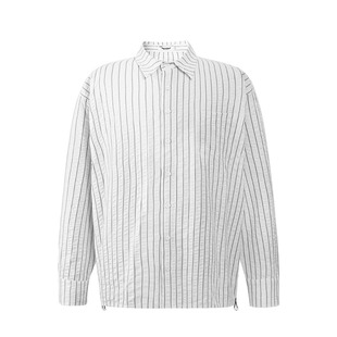 2024 Original American Style Retro Pure Cotton Hip Hop Street Letter Print Vertical Stripe Long Sleeve Shirt Autumn Shirt for Men and Women