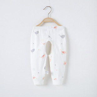Pure Cotton Baby Open Crotch Pants Newborn Baby Trousers Men and Women Children Summer Open Crotch Air Conditioning Trousers Baby Thin Pajama Pants