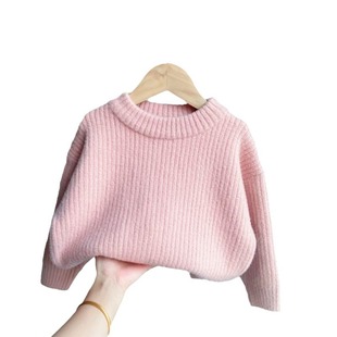 Non-Pilling Korean style girls' sweater autumn and winter western style girls' top loose children's sweater bottoming children's clothing