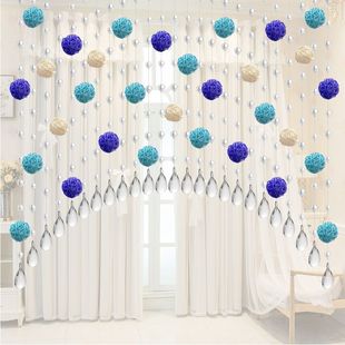 Fujiqiu Crystal Bead Curtain Bedroom Door Curtain Living Room Partition Curtain Kindergarten Hanging Room Curtain Bead Tassel Curtain