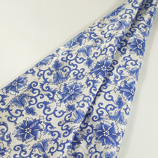 Синие и белые фарфоровые принты cheongsam Hanfu полиэстер хлопок в китайском стиле древняя чайная ткань