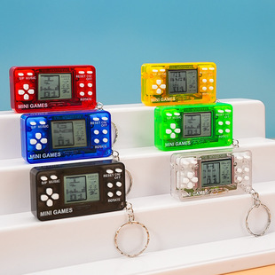 Cross-border handheld mini Tetris video game machine nostalgic decompression children's creative keychain pendant