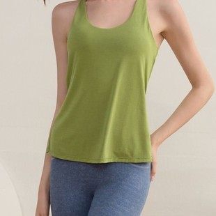Fake Two-piece Fitness Vest Women's Chest Pad Sports Top Running Cross-back Yoga Clothes Sleeveless T-shirt