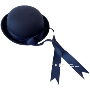 College Style Baby Girl JK Uniform Noble Style Kindergarten Hat Wool Dome British Ceremony Hat