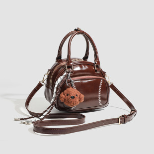 Autumn and Winter New Small Bag Women's 2024 High-end Texture Handheld Bowling Bag Retro All-match Western Style Crossbody Bag