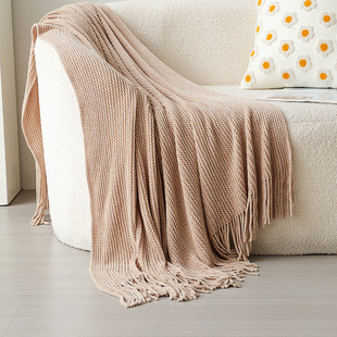 Cross-border Knitted Advanced Sense Sofa Blanket Lunch Break Autumn and Winter Thickened Leg Hair Blanket Warm Office Shawl Blanket