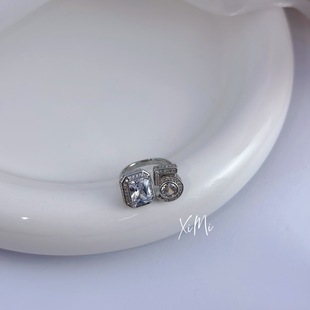 Digital 5-character diamond ring women's opening ins zircon ring elegant temperament European and American simple personality