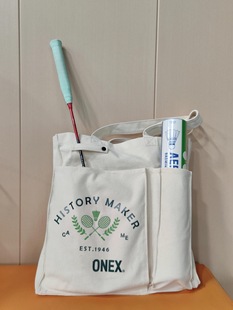 Badminton Bag Ins Japanese-style Canvas Bag Lazy Style Large Capacity Shoulder Portable Sports Bag All-match Tote Bag
