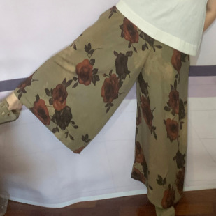 [Cotton Silk Culottes] Cotton Silk Culottes Artificial Cotton Summer Wide Leg Casual Stylish Skirt Fashion High Waist Loose