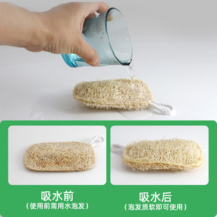 Luffa Dishwashing Brush Household Kitchen Cleaning Sponge Rub Primary Color Natural Luffa Pulp Brush Pot Brush Bowl Washing Artifact