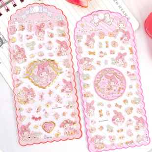 Genuine Sanrio Melody Crystal Drop Glue Sticker Children's Cartoon Melody Girl Goo Card Phone Case Decoration