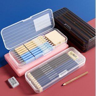 Large-Capacity Student Pencil Storage Box Crayon Marker Plastic Stationery Storage Box Flip-Top Storage Box Batch
