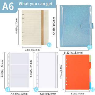 in stock cross-border exclusive for Amazon Macaron creative gypsophila creative notepad loose-leaf bookkeeping pu notebook