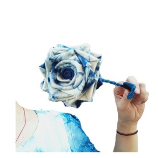 Cloth flavor handmade fabric flower home decoration blue dyed plant tie dyed grass dyed Rose Branch flower arrangement
