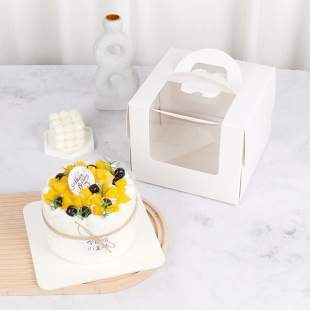 Ins Style Packing Box Cake Box Packing Box Mousse Box Transparent 4 Basque Portable Window Inch Birthday 68