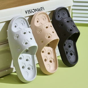 Dropshipping Cartoon Cat Claw Cut Out Flip Flops Indoor Leaking Bathroom Sandals Manufacturer Wholesale Cross-Border Temu