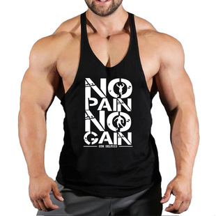 Amazon AliExpress Sleeveless Vest Bodybuilding Running Training T-Shirt Alphabet Print Top