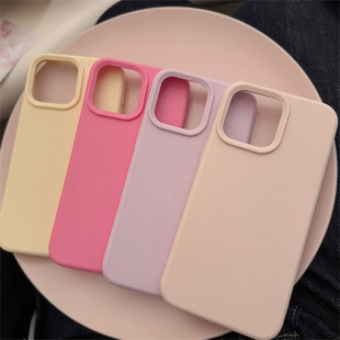 Ins сплошной цвет простой iphone16pro max подходит для 15 чехлов для телефонов Apple 14 премиум силикон 13 анти-падение 12