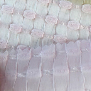 New organza bubble small wool ball fabric 2022 spring and summer fashion dress jacquard cut flower fabric wholesale