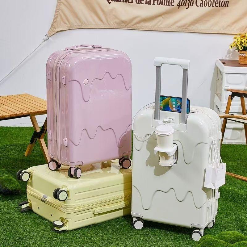 Trendy Suitcase Fresh Style Durable Ice Cream Unisex Fashion Quiet Spinner Suitcase