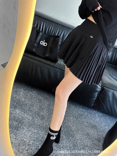 ALO Spring and Summer New Casual Sports Style Tennis Suit suit Vertical Collar Slim Fit Half Zip Top Anti-Light Dress